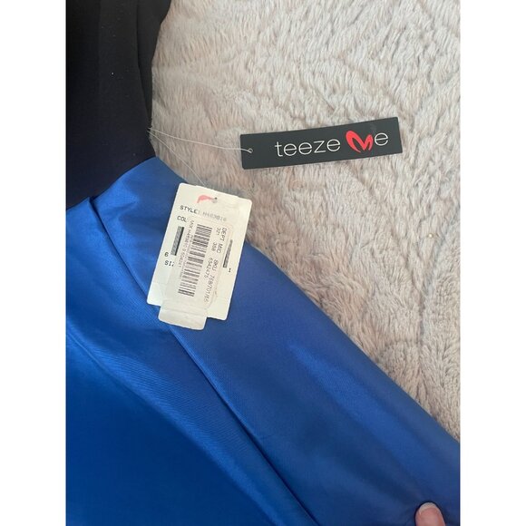 Teeze Me Black & Blue Fit and Flare Party Dress Size 9 NWT Cocktail Prom - Picture 6 of 12